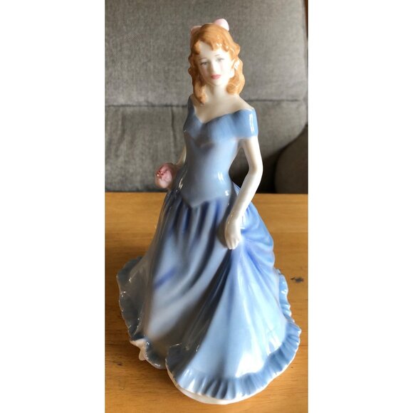 Royal Doulton Porcelain Lady Prototype Figurine Blue Dress Pink Flowers Girl Sta - Picture 11 of 15